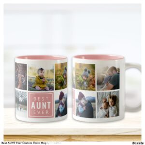 Best AUNT Ever Custom Photo Mug