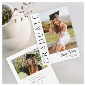Modern Vertical Photo Graduation Invitation