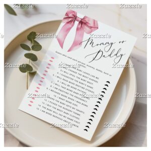 Mommy or Daddy Pink Bow Guess Who game
