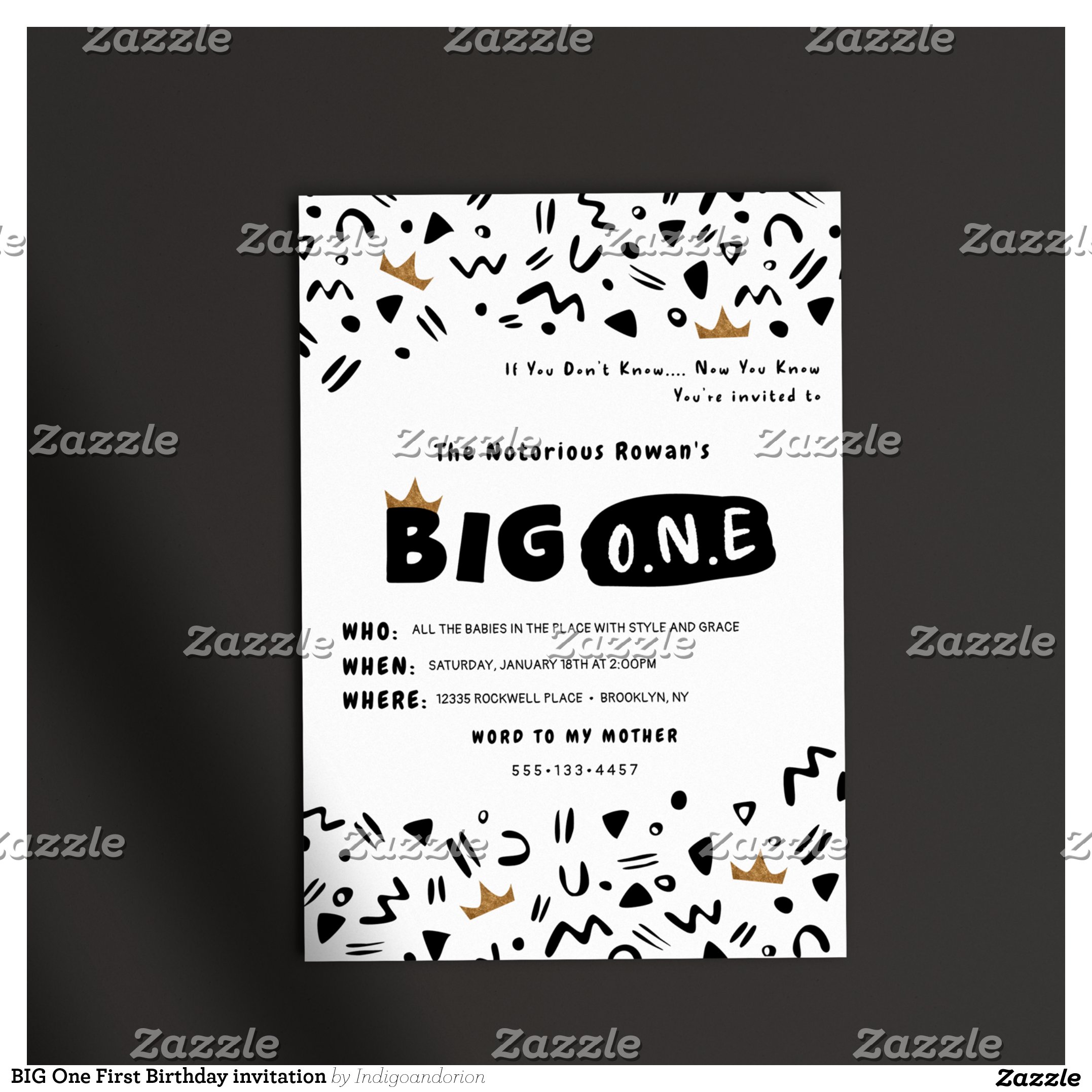 BIG One First Birthday invitation