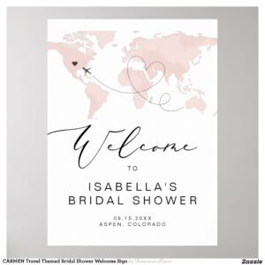 CARMEN Travel Themed Bridal Shower Welcome Sign