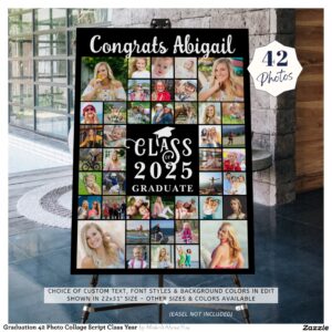 Graduation 42 Photo Collage Script Class Year Foam Board