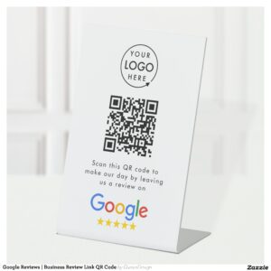 Google Reviews Business Review Link QR Code Pedestal Sign
