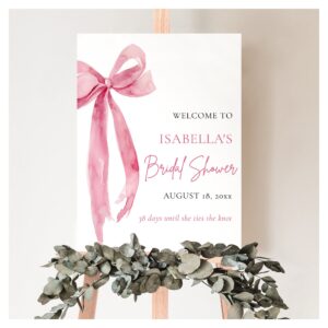 Bow She's Tying the Knot Bridal Shower Welcome Foam Board