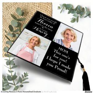 In Loving Memory 2 Photo Personalized Graduate Graduation Cap Topper