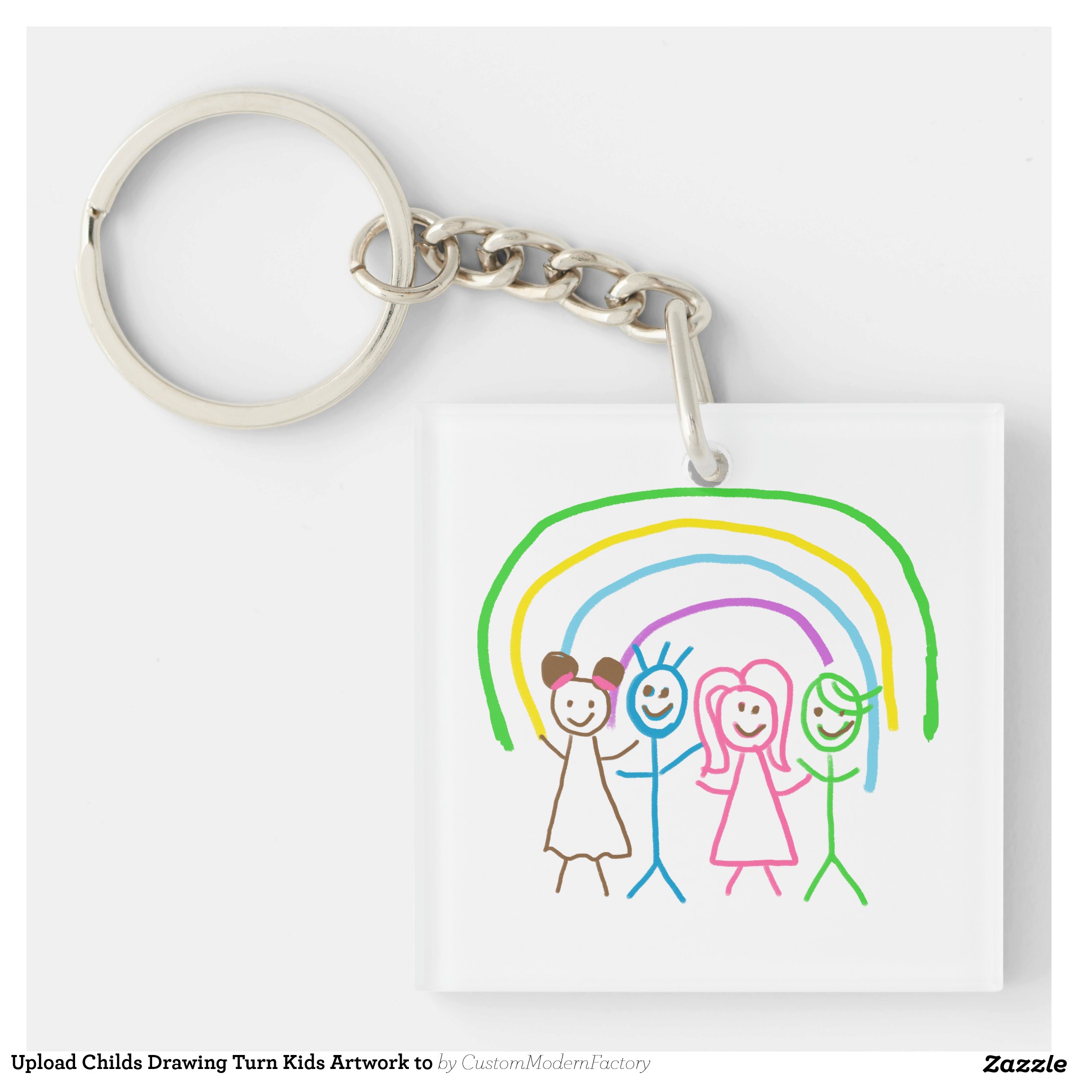 Upload Childs Drawing Turn Kids Artwork to Keychain