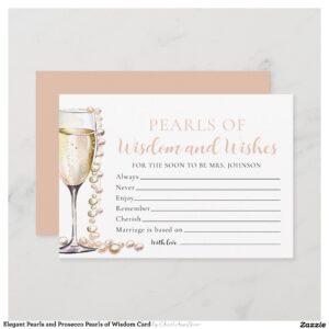 Elegant Pearls and Prosecco Pearls of Wisdom Card