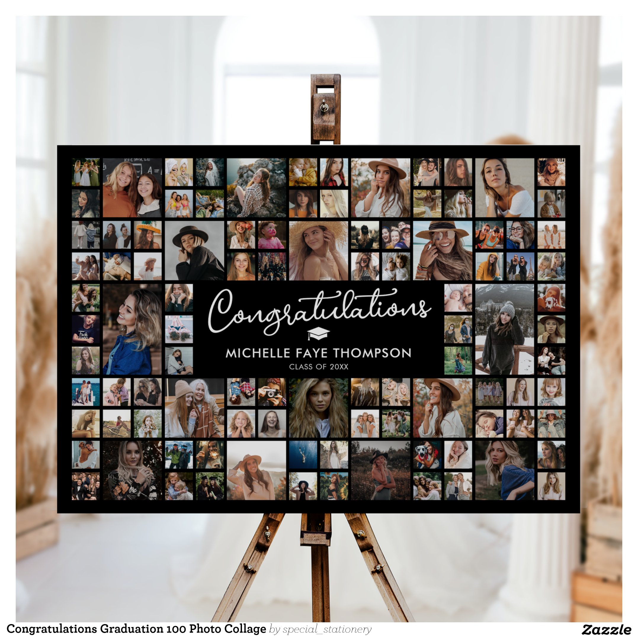 Congratulations Graduation 100 Photo Collage Foam Board
