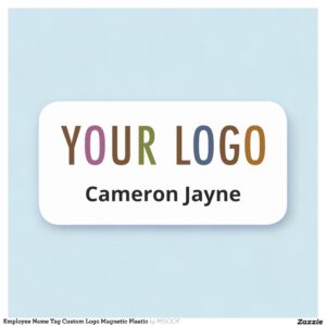 Employee Name Tag Custom Logo Magnetic Plastic