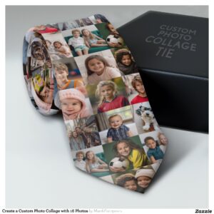 Create a Custom Photo Collage with 16 Photos Neck Tie