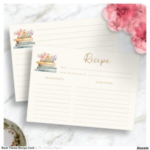 Book Theme Recipe Card