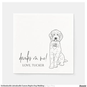 Goldendoodle Labradoodle Custom.Napkin Dog Wedding Napkins