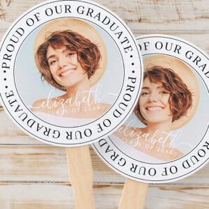 Proud of our Graduate 20XX Modern Graduation Photo Hand Fan
