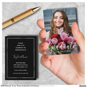 MINI Size 3.5" X 2.5" Photo Graduation Invitations