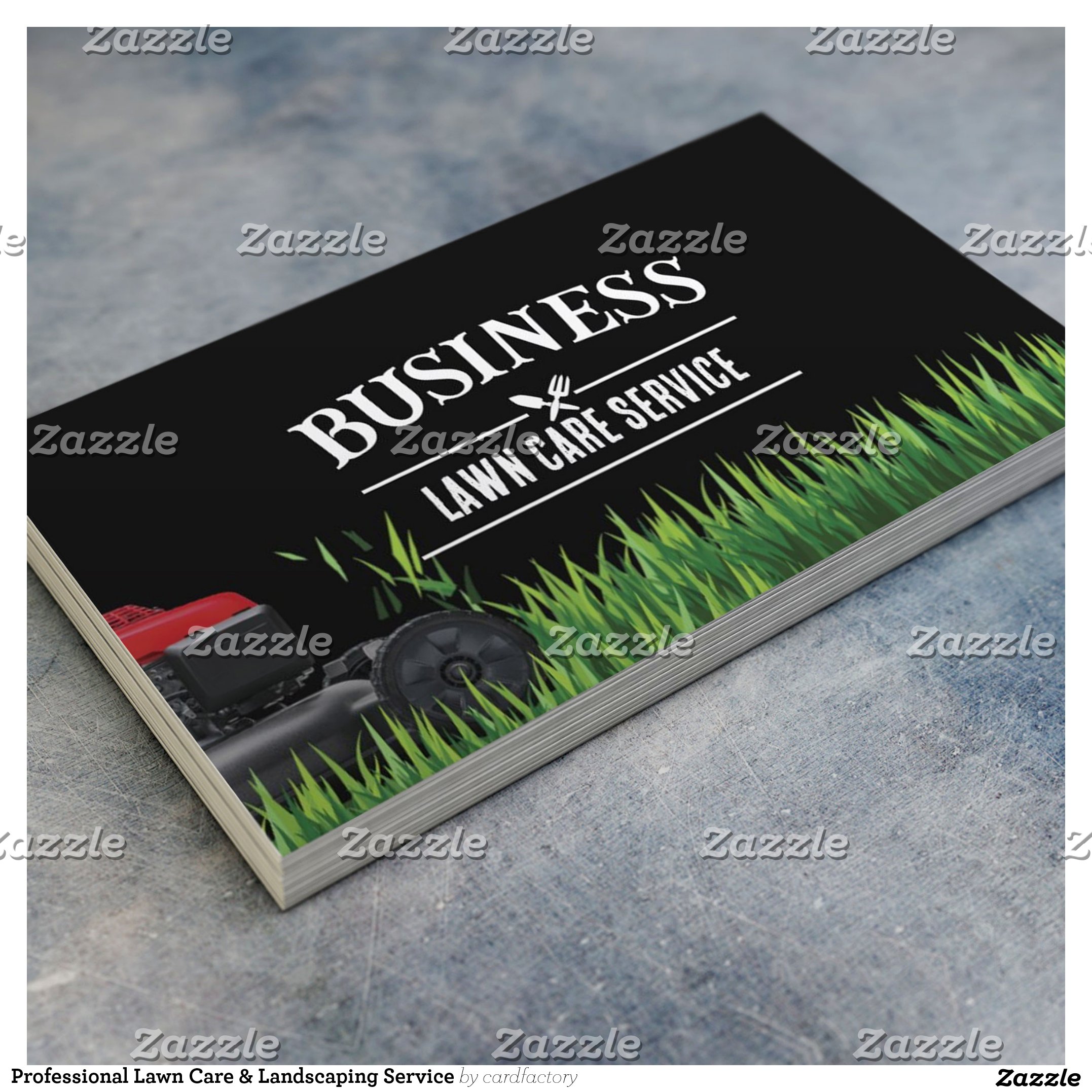 Professional Lawn Care & Landscaping Service Business Card