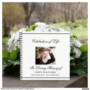 Guest book memorial funeral simple photo