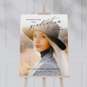 Elegant Script Photo Graduation Welcome Foam Board