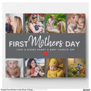 Simple First Mother?s Day Photo Collage Plaque
