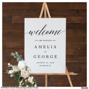 EDITABLE COLOR Welcome Sign Modern Script