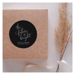 The Future Is Bright Quote Graduation Classic Round Sticker