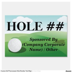 Custom Golf Tournament Hole Number Yard Sign
