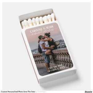 Custom Personalized Photo Save The Date Matchboxes