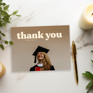 Trendy Typography Graduation Thank You Postcard