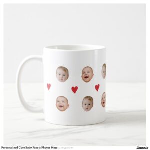 Personalized Cute Baby Face 2 Photos Mug
