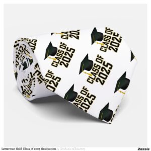 Letterman Gold Class of 2025 Graduation Neck Tie
