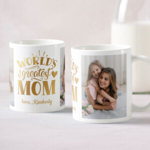 World's Greatest Mom Personalized Photo Collage Coffee Mug