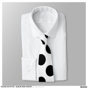 POLKA DOTS TIE - BLACK AND WHITE