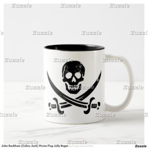 John Rackham (Calico Jack) Pirate Flag Jolly Roger Two-Tone Coffee Mug