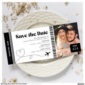 Boarding Pass Save the Date Ticket