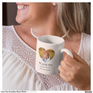 Love You Grandma Heart Photo Coffee Mug