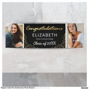 Elegant 2025 Two Graduation Photo Banner