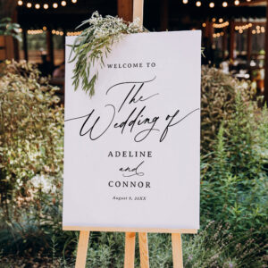 Elegant Modern Calligraphy Wedding Welcome Sign