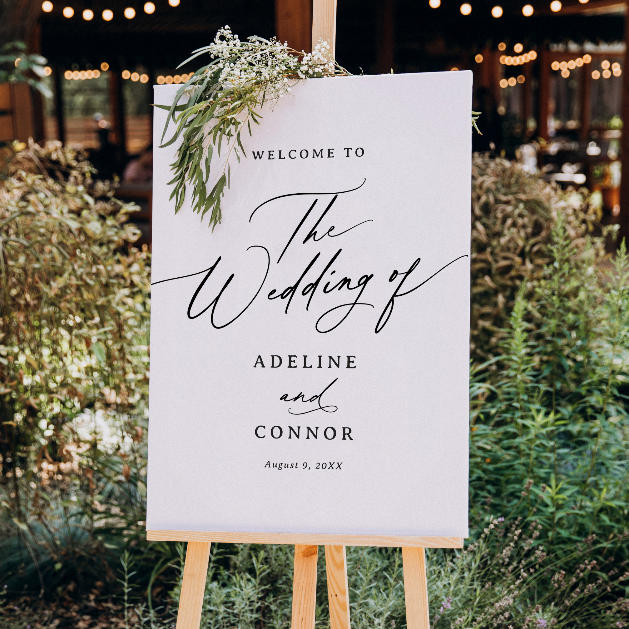 Elegant Modern Calligraphy Wedding Welcome Sign