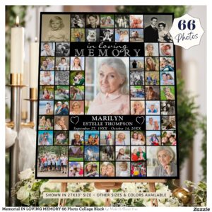 Memorial IN LOVING MEMORY 66 Photo Collage Black Foam Board