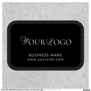 Long Thin Black Professional Corporate Custom Logo Patch