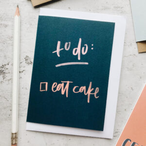 To Do Eat Cake Blue Birthday Card