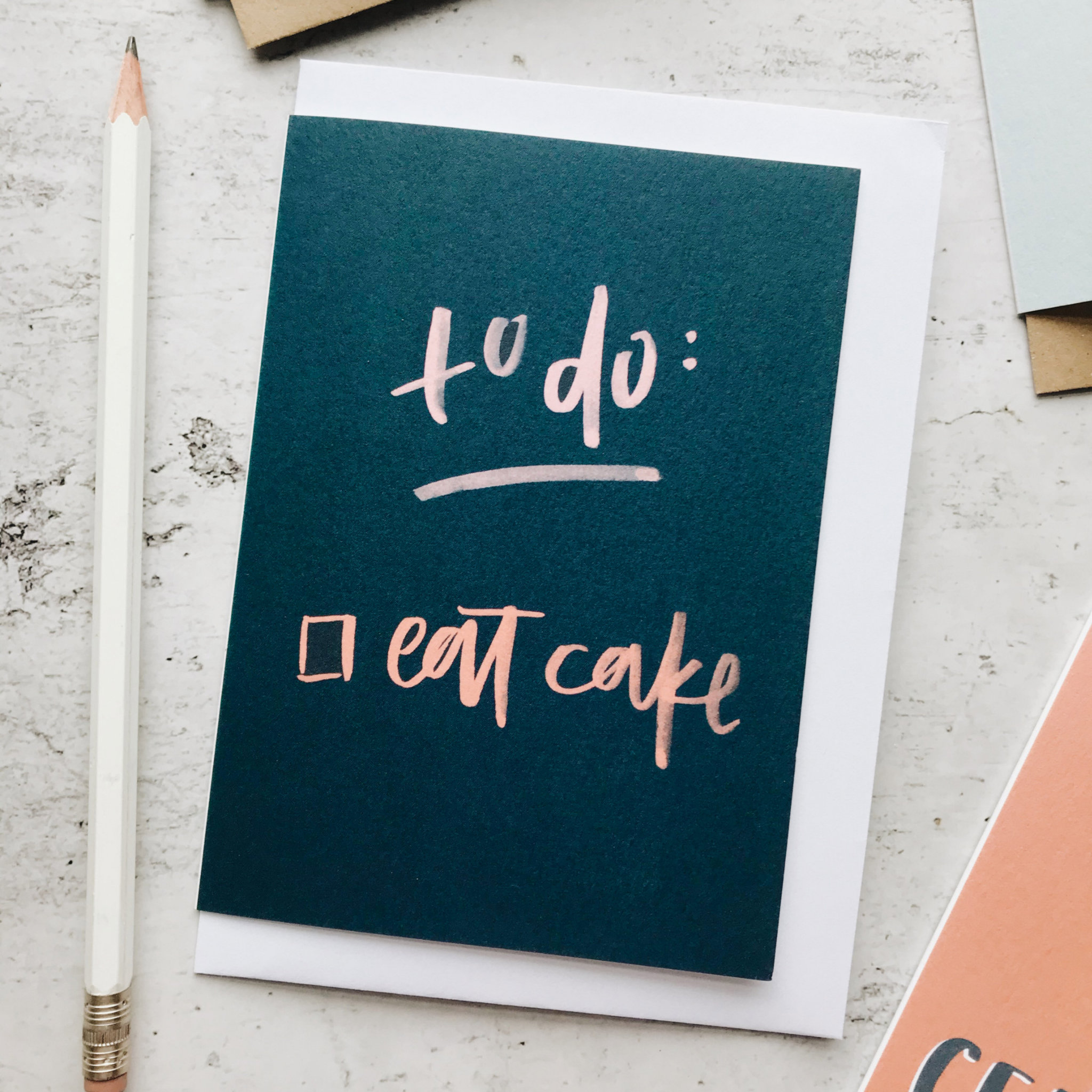 To Do Eat Cake Blue Birthday Card