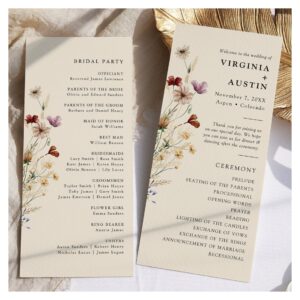 Elegant Boho Floral Wedding Program
