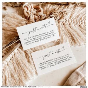 Minimalist Enclosure Card Just A Note Card