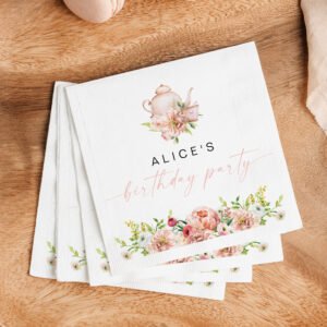ALICE Blush Floral Birthday Tea Party Brunch Paper Napkins